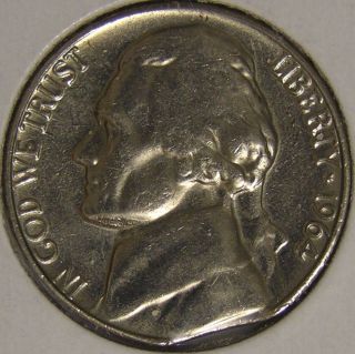 1964 P Jefferson Nickel,  (clipped Planchet) Error Coin,  Ae 622 photo