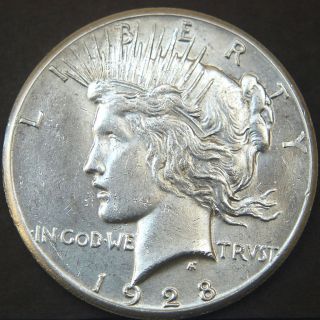 1928 Peace Silver Dollar Bu (a15590) photo