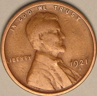 1921 S Lincoln Wheat Penny,  Less Than 16 Million Made,  Aa - 868 photo