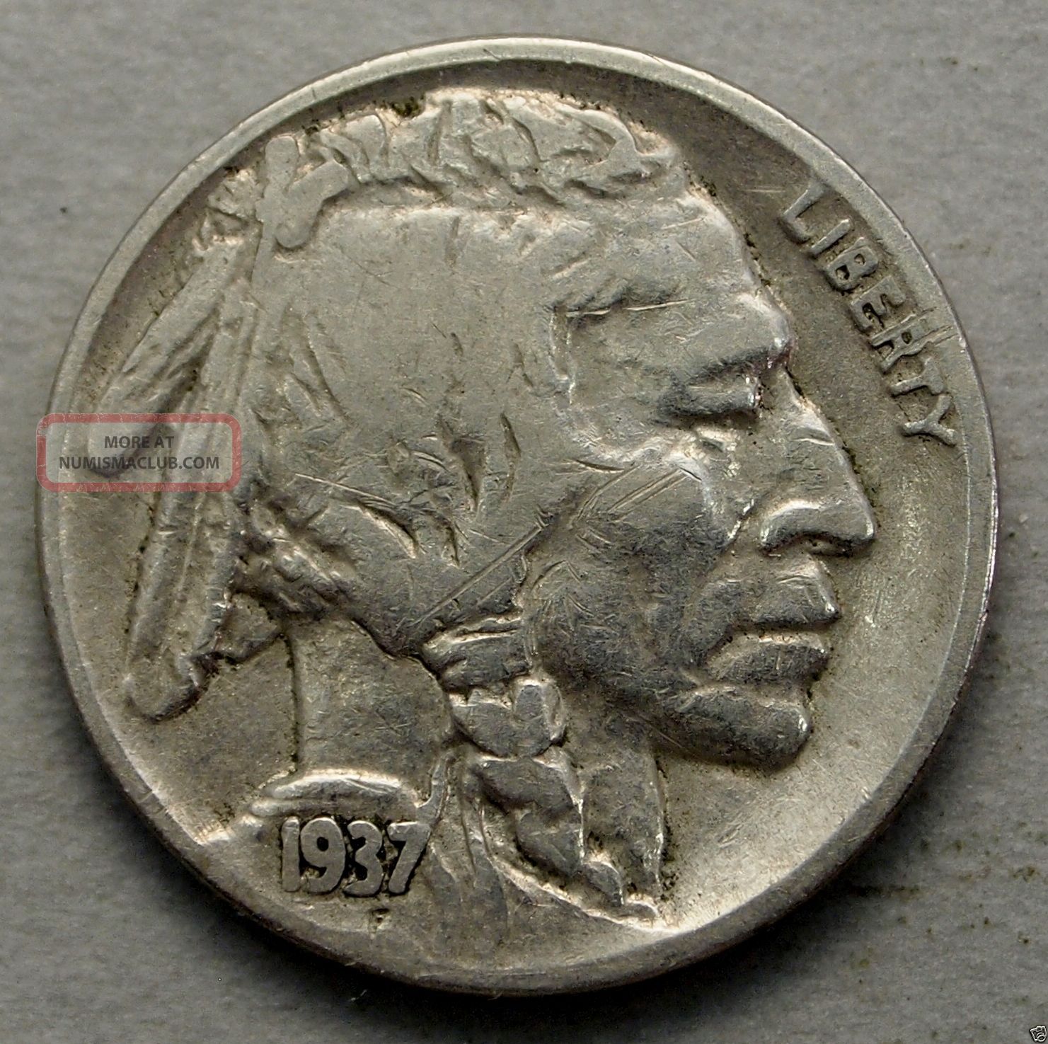Fine 1937 P Indian Head buffalo Nickel 10623 fine-1937-p-indian-head-buffalo-nickel-10623