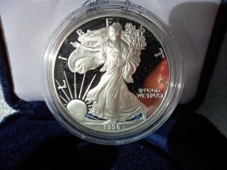 1998 ' P ' Proof American Silver Eagle Complete W/box & C.  O.  A.  Ships Today photo