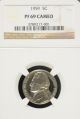 1959 Jefferson Ngc Pf 69 Cameo.  Extremely Rare In Cameo - 1 Of 26. Nickels photo 1