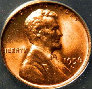 1956 D Lincoln Cent,  Anacs Ms 66 Red photo