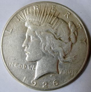 1926 S Peace Silver Dollar Fine Fs6 photo