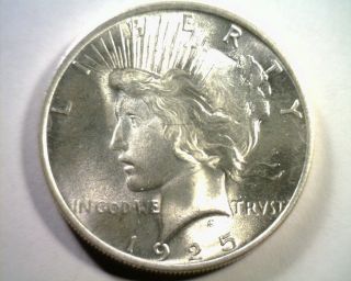 1925 Peace Silver Dollar Choice Uncirculated /gem Ch.  Unc/gem Coin photo