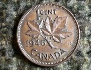 1946 Canada One Cent 1c Top Grade Ms Uncirculated Cent photo