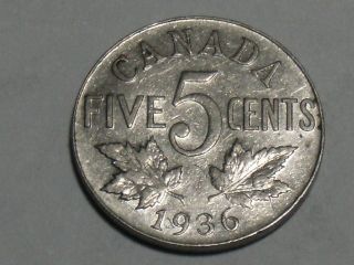 1936 Canadian Nickel 2968 photo