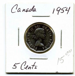 Canada Five Cents 1954 Bu photo