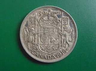 1938 Silver Canadian 50 Cent Piece photo
