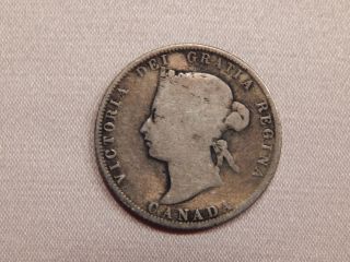 1874 H Canada Quarter Queen Victoria 25 Cents photo