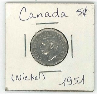 1951 Canadian Uncrowned George Vi 12 Sided Nickel 5 Cents Canada Coin Bu Commem photo