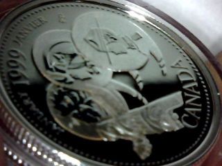 Silver 92.  5 % Millenium 25 Cent Proof January 1999 Canada photo