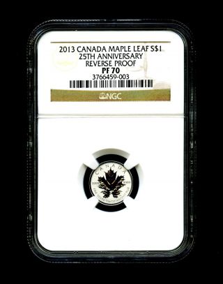 2013 Canada Silver Maple Leaf Ngc Pf70 Reverse Proof 25th Anniversary 1/20 Ounce photo