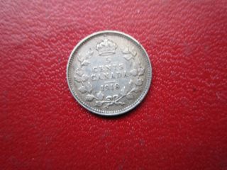 Canada 1918 Silver Five Cent,  George V photo