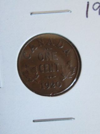 1920 Canadian Penny Coin First Small Cent Produced photo