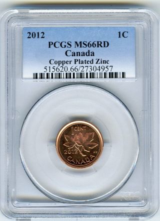 2012 Canada Cent Pcgs Ms66 Rd Non Magnetic Zinc Last Year Of Issue photo
