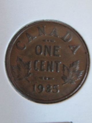 1935 Canadian Penny Coin 1 Cent Coin. photo