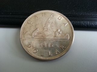 1935 Canada Silver Dollar - Top Grade.  Fwl Lustred See Pics photo