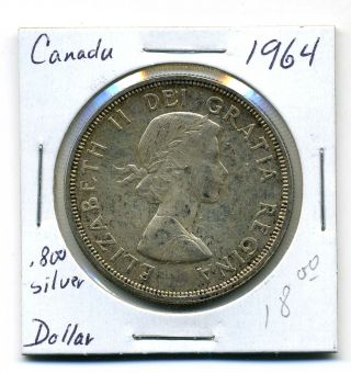 Canada Dollar 1964, .  800 Silver,  Au photo