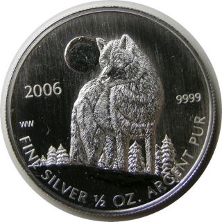 Elf Canada 1 Dollar 2006 Silver 1/2 Ounce Timber Wolf photo