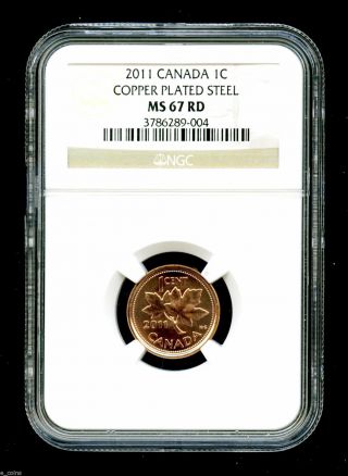 2011 Canada Cent Ngc Ms67 Certified Magnetic Steel Rare photo