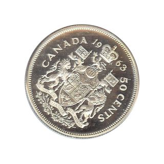 Canada - Elizabeth Ii - 50 Cent 1963 Prooflike - Silver photo