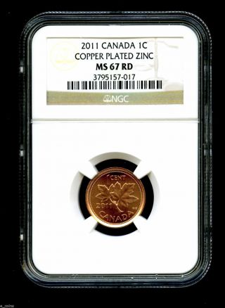 2011 Canada Cent Ngc Ms67 Certified Non Magnetic Zinc Rare photo