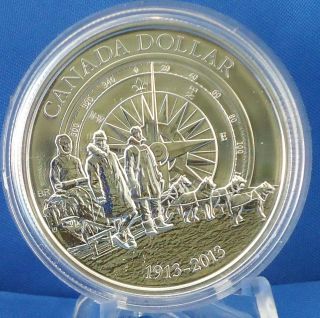 2013 100th Anniversary Canadian Arctic Expedition $1 Fine Silver Brilliant Coin photo
