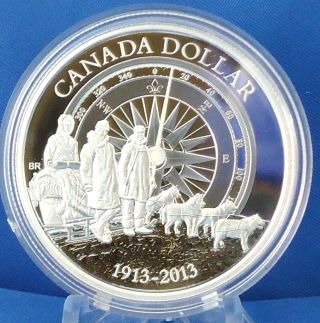 2013 100th Anniversary Of Canadian Arctic Expedition $1 Fine Silver Proof Coin photo