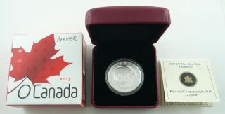 2013 Canada $10.  00 / Ten Dollars Fine Silver Coin - The Beaver & photo