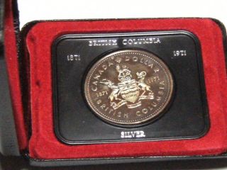 1971 British Columbia Centennial Cased Silver Dollar 4942a photo