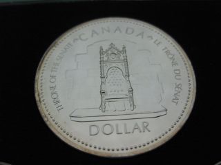 1977 Throne Of Senate Canadian Silver Coin Double Date 1952 - 77 Queen Jubilee photo