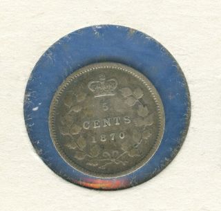 1870 Canada 5 Cent Piece 25 Degree Rotated Reverse photo