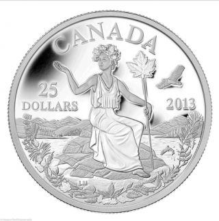 Canada 2013 $25 Canada: An Allegory.  9999 Silver Cased Coin,  8500 Minted,  No Tax photo