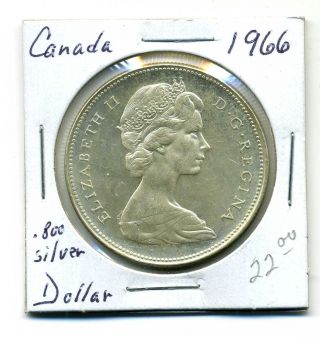 Canada Dollar 1966, .  800 Silver,  Bu photo