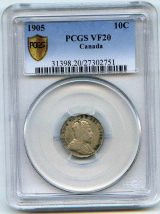 1905 Pcgs Vf20 Canadian Dime photo