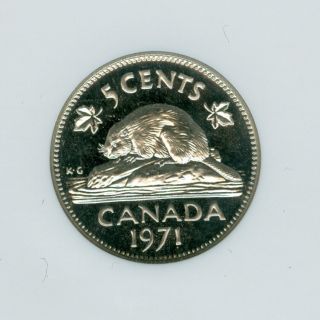 1971 Canada 5 Cents Ngc Pl66 Heavy Cameo 2nd Finest Graded photo