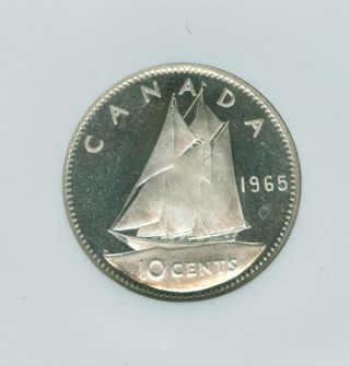 1965 Canada 10 Cents Ngc Pl66 Ultra Heavy Cameo photo