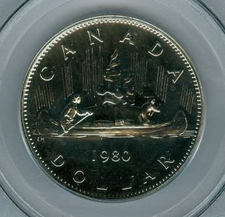 1980 Canada Dollar Pcgs Pl - 69 Solo Finest Graded Very Rare photo