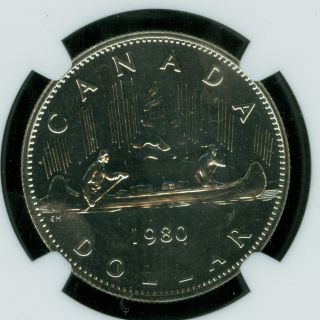 1980 Canada $1 Clad Dollar Ngc Ms67 2nd Finest Graded photo