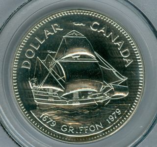 1979 Canada Griffon Silver $1 Dollar Pcgs Sp67 photo