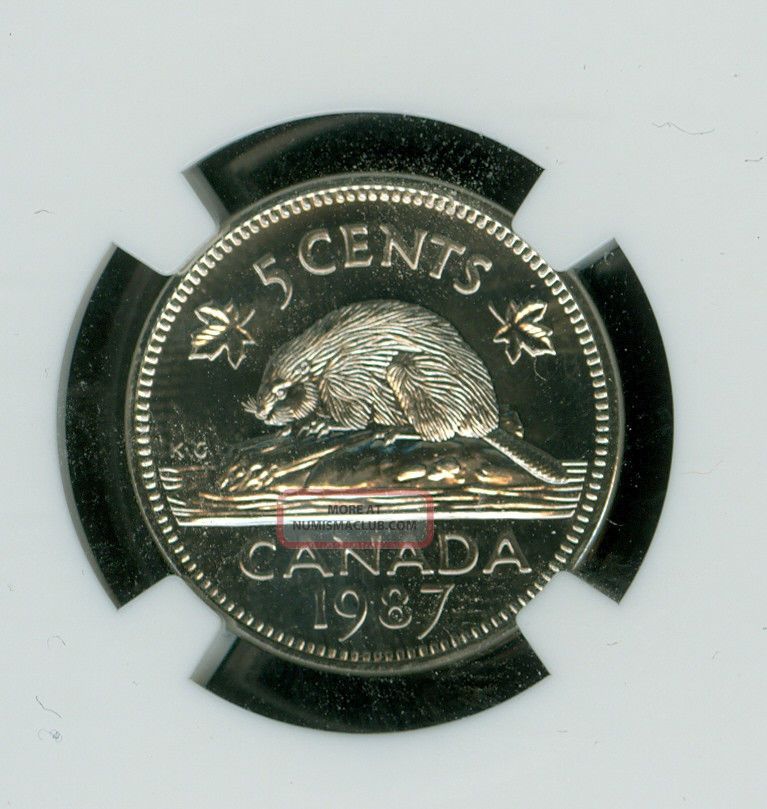 1987 Canada 5 Cents Ngc Ms68 Finest Graded Rare