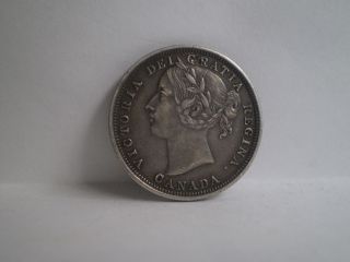 Canada 1858 - - 20 - - Twenty Cents - - Silver - - Au - - - - - - Obv - - - - - No Tax photo