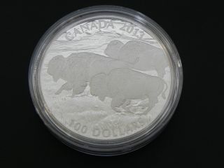2013 Fine Silver Canada $100 For $100 American Bison Stampede One Hundred Dollar photo