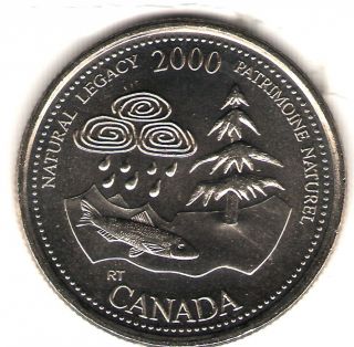 2000 Canada Elizabeth Ii Commemorative Millennium Legacy Uncirculated Quarter photo