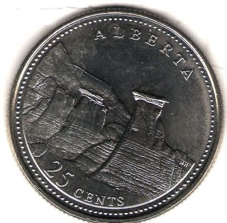1992 Canada Uncirculated 25 Cent Commemorative Alberta Quarer photo