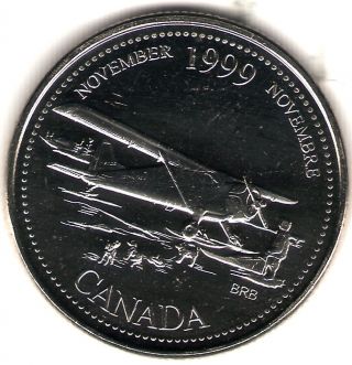 1999 Canada Elizabeth Ii Commemorative Millennium November Uncirculated Quarter photo