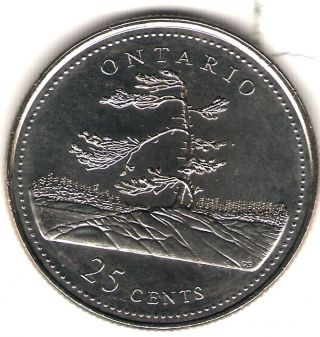 1992 Canada Uncirculated 25 Cent Commemorative Ontario Quarer photo