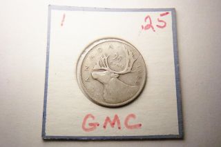 1952 Canada 25 Cents Silver Quarter {damaged} 05 - 12 - 13 photo