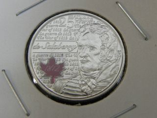 2013 Ms Unc Canadian Canada 1812 De Salaberry Colored Quarter 25 Cent photo